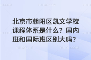 北京市朝陽區(qū)凱文學(xué)校課程體系是什么？國內(nèi)班和國際班區(qū)別大嗎？