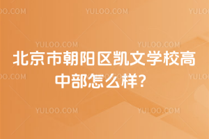 北京市朝陽區(qū)凱文學(xué)校高中部怎么樣？