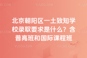 北京朝陽區(qū)一土致知學校錄取要求是什么？含普高班和國際課程班