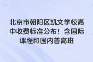 北京市朝陽區(qū)凱文學(xué)校高中收費(fèi)標(biāo)準(zhǔn)公布！含國際課程和國內(nèi)普高班
