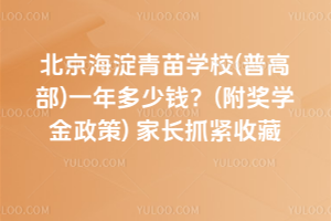 2025年北京海淀青苗學校(普高部)一年多少錢？(附獎學金政策)家長抓緊收藏