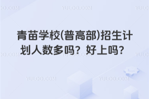 青苗學校(普高部)招生計劃人數(shù)多嗎？好上嗎？