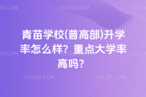 青苗學校(普高部)升學率怎么樣？重點大學率高嗎？