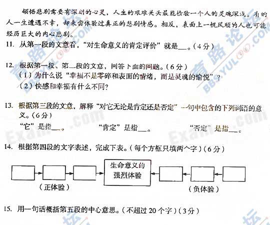 2008年成人<a href=http://xibeimiaomu.cn/gk/ target=_blank class=infotextkey>高考</a>真題及答案-高起點語文04